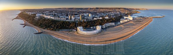 Folkestone West Beach Panorama Aerial Drone Photograph